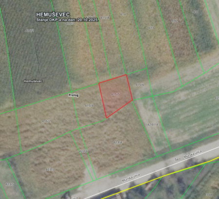 Stavbno zemljišče št. 1, Murska ulica, Hemuševec, 40323 Prelog