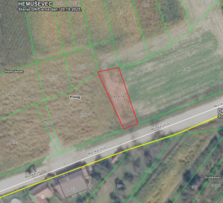Stavbno zemljišče št. 4, Murska ulica, Hemuševec, 40323 Prelog
