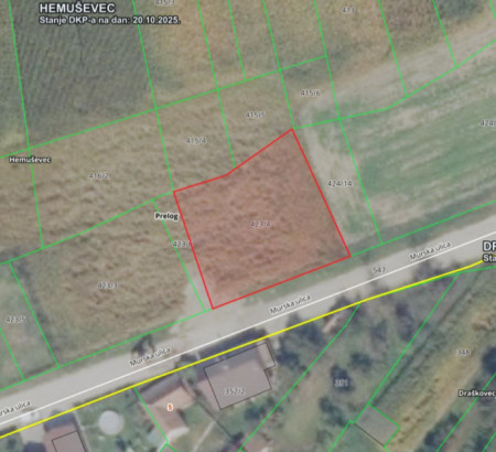 Stavbno zemljišče št. 5, Murska ulica, Hemuševec, 40323 Prelog
