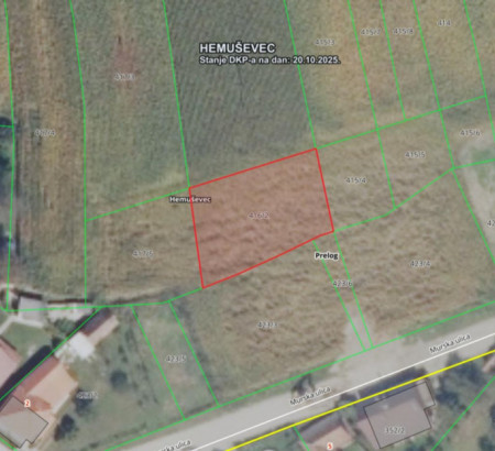 Stavbno zemljišče št. 6, Murska ulica, Hemuševec, 40323 Prelog