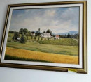 Slika (olje na platno, motiv domačije), avtor: Mohar